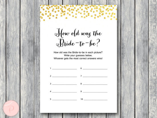 how old was bride to be-gold-bridal-shower-game-wd47