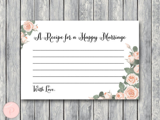 th03 A Recipe for a Happy Marriage Printable Card