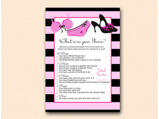 BS450-whats-in-your-phone-lingerie-bridal-shower-game