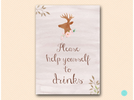 sn461-sign-drinks-deer-antler-woodland-bridal-shower