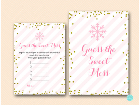 tlc464-sweet-mess-guess-sign-pink-gold-winter-baby-shower-game