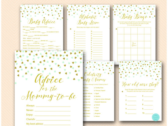 mint-gold-baby-shower-game-package-download-printable-tlc488-coed-baby-shower