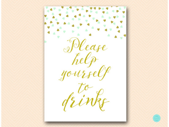 sn488m-drinks-help-yourself-sign-mint-gold-bridal-shower
