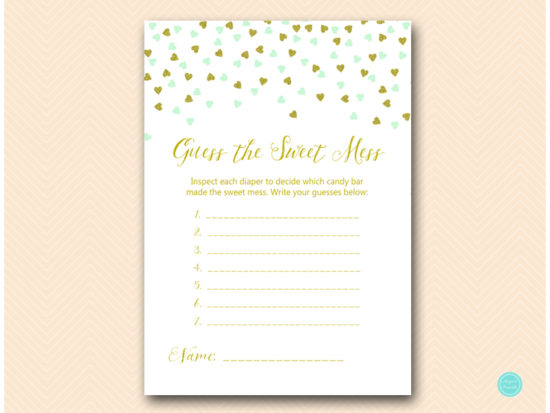 tlc488m-sweet-mess-card-7q-mint-gold-baby-shower-game