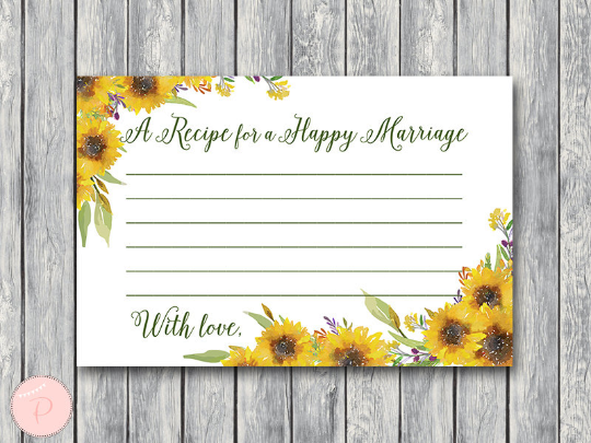 sunflower-summer-a-recipe-for-a-happy-marriage-printable-card