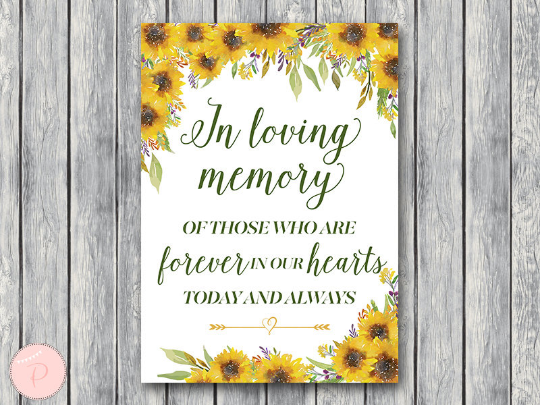 sunflower-summer-in-loving-memory-wedding-sign