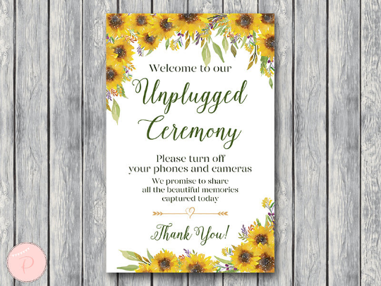 sunflower-summer-unplugged-ceremony-sign-no-phones-or-cameras