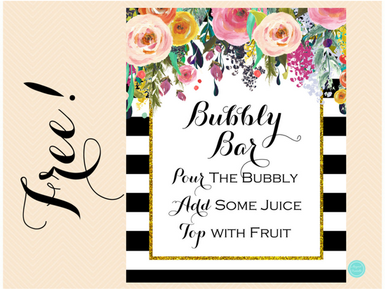 FREE BUBBLY BAR SIGN Printabell • Express