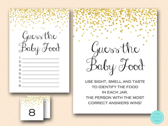 tlc148-baby-food-guessing-cards-gold-baby-shower-games-confetti-gold