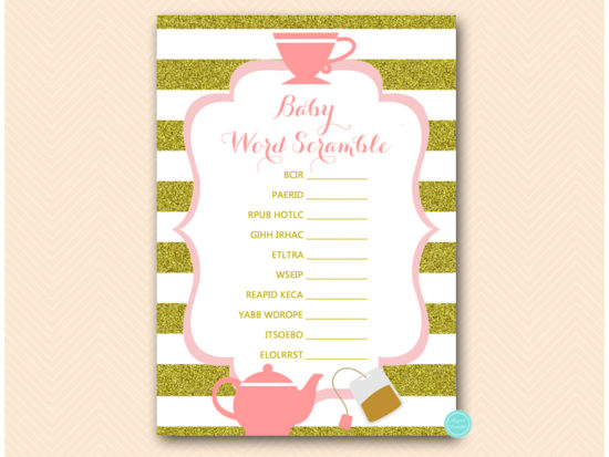tlc629-scramble-baby-words-pink-gold-tea-party-baby-shower