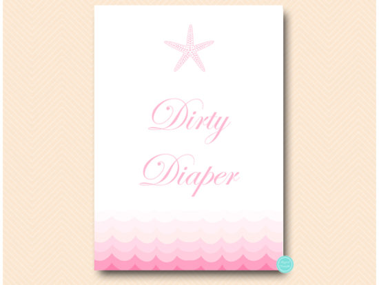 tlc09p-dirty-diaper-sign-pink-beach-under-sea-baby-shower-games
