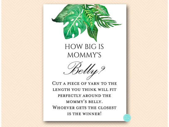 tlc641-how-big-is-belly-tropical-jungle-baby-shower-game