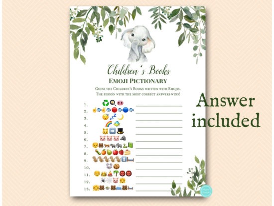tlc663-childrens-book-emoji-game-leafy-elephant-baby-shower-game