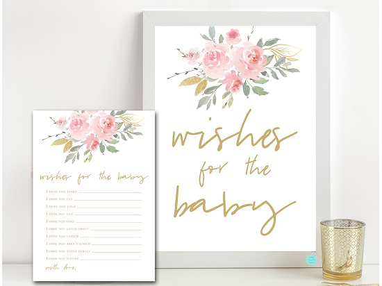 tlc685-wishes-for-baby-sign-pink-blush-and-gold-baby-shower