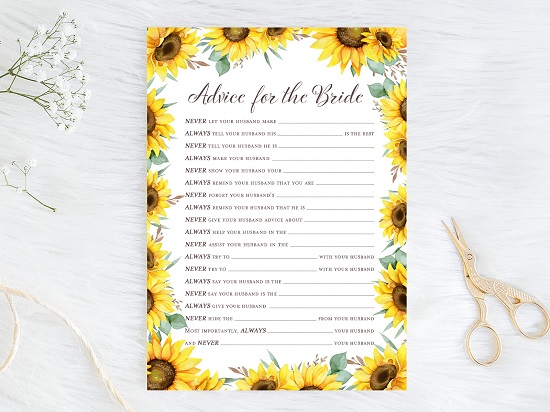 advice-for-bride-husband-advice-sunflower-theme