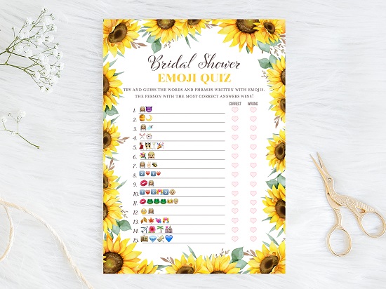 emoji-bridal-shower-sunflower-theme