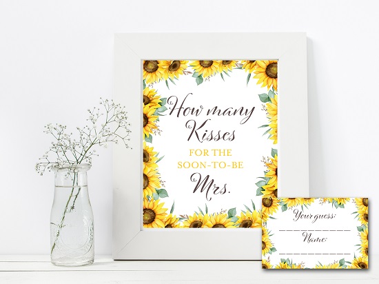 how-many-kisses-sunflower-theme-bridal-shower