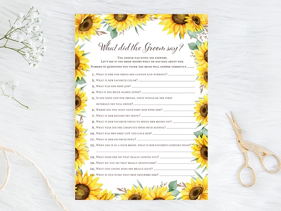 what-did-the-groom-say-sunflower-theme-bridal-shower
