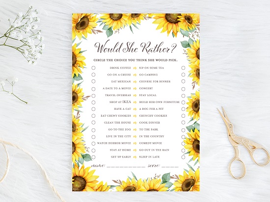 would-she-rather-both-sunflower-theme-bridal-shower