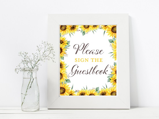 guestbook-sunflower-theme-sign