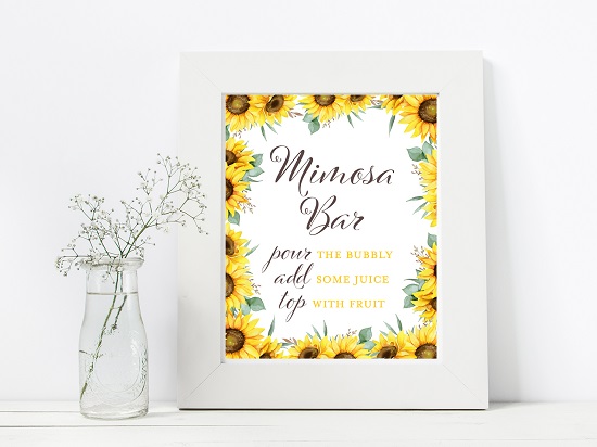 mimosa-bar-sunflower-theme-sign
