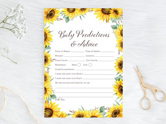 prediction-and-advice-sunflower-theme-baby-shower