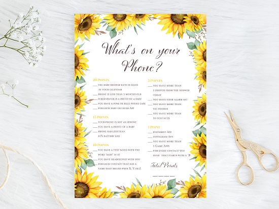 whats-on-your-phone-baby-sunflower-theme-baby-shower