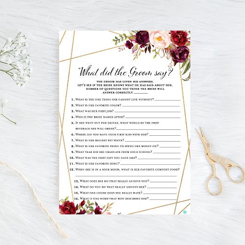 what-did-the-groom-say-burgundy-gold-bridal-shower-game