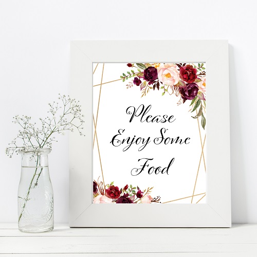 enjoy-food-burgundy-wedding-signs