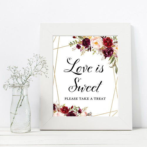 love-is-sweet-burgundy-wedding-signs