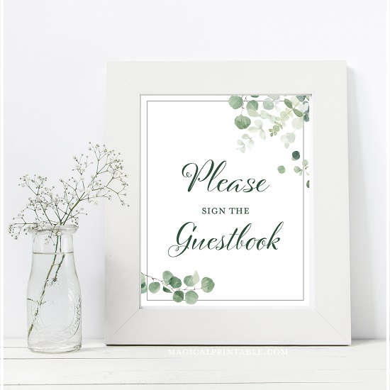 eucalyptus-greenery-baby-shower-table-signs-guestbook-8x10