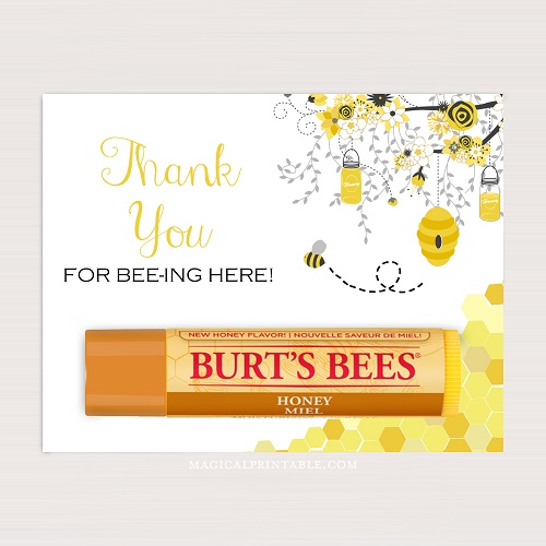 thank you for bee-ing here burts bees chapstick lipbalm tags