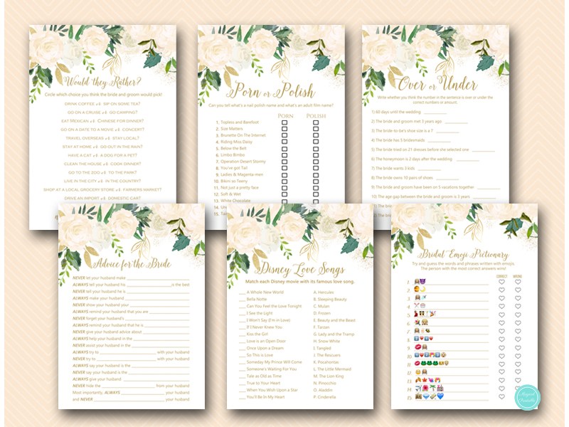Bridal Shower Games Printable – Printabell • Express