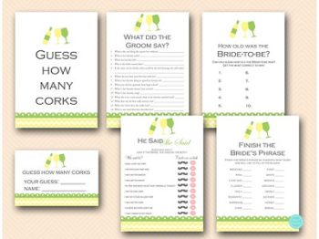green-yellow-wine-bridal-shower-games-wine-bachelorette-party-games