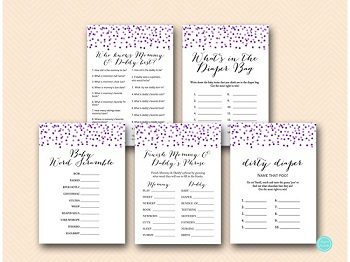 purple-baby-shower-game-printable-pack-purple-confetti-dots