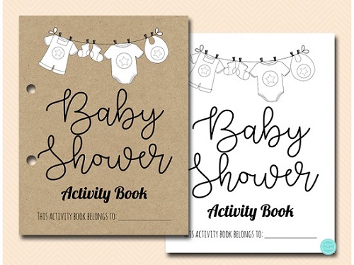baby shower Kids Activity Book and Coloring