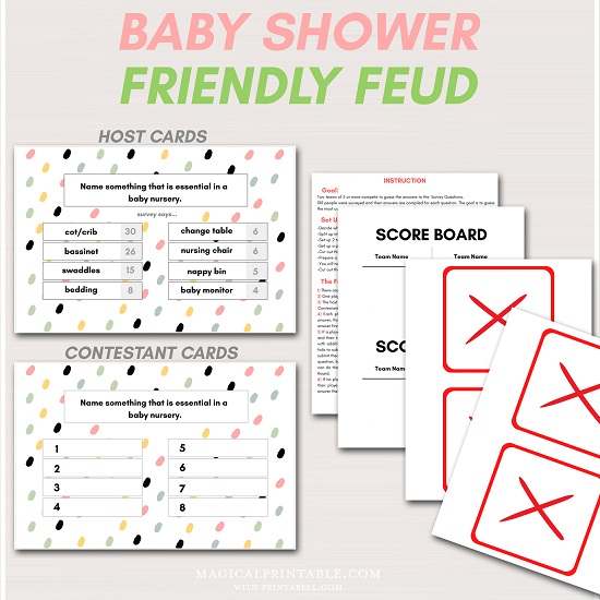 baby shower friendly feud game printable