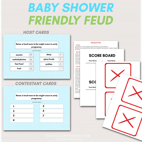 Boy Baby Shower Feud Game Printabell • Express