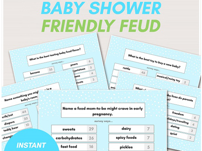 boy baby shower friendly feud printable