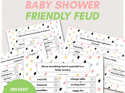 gender neutral baby shower friendly feud printable