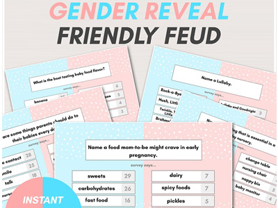gender reveal friendly feud printable
