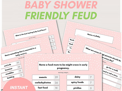 girl baby shower friendly feud printable