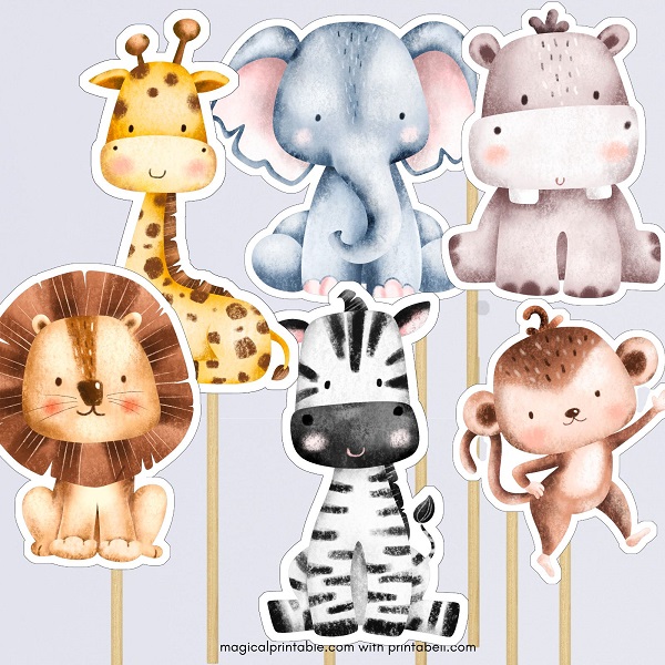 Printable Jungle Animals Centerpieces – Printabell • Express
