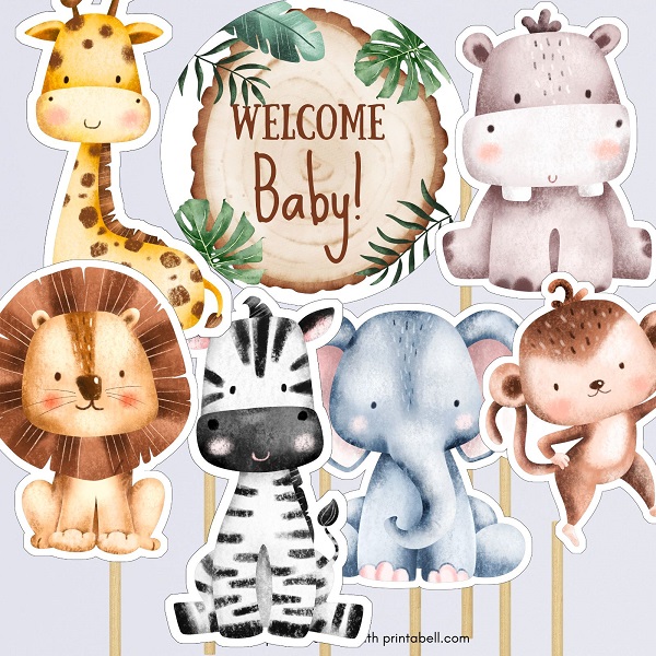 Printable Jungle Animals Centerpieces