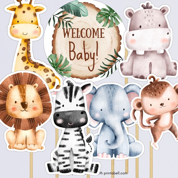 Printable Jungle Animals Centerpieces – Printabell • Express