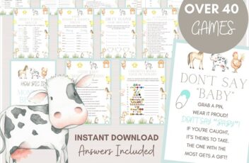 discounted farm baby shower games