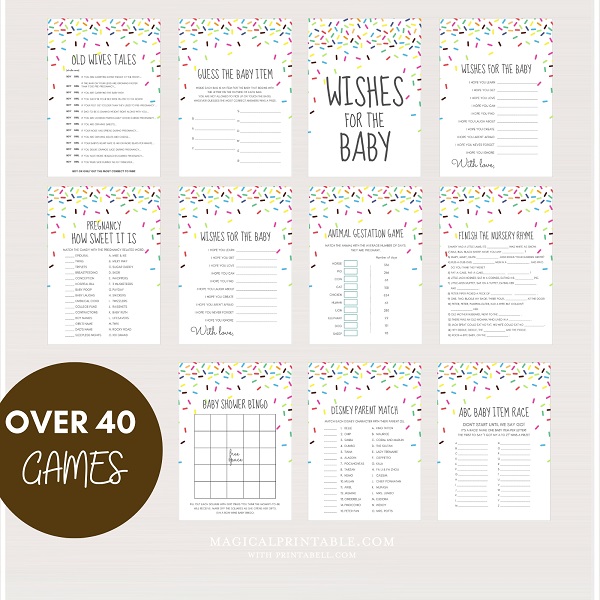 instant download baby shower games