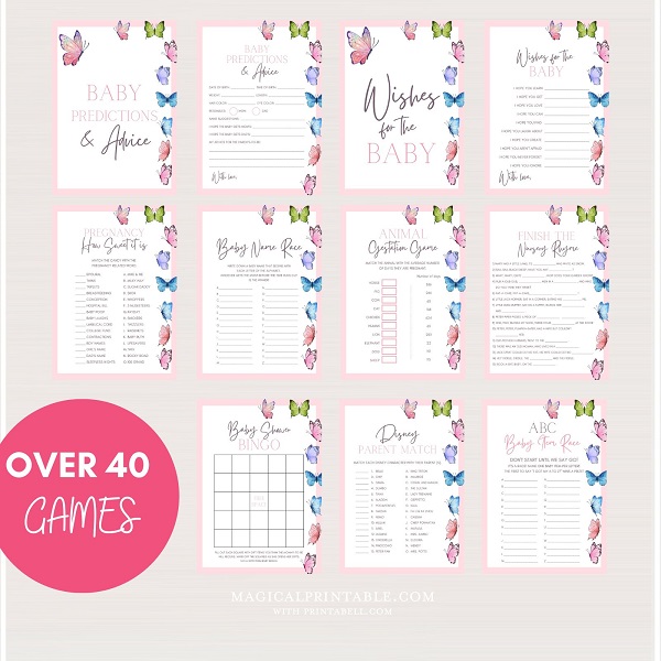 butterfly baby shower games