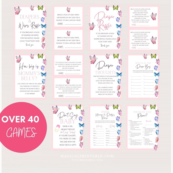 butterfly baby shower printables