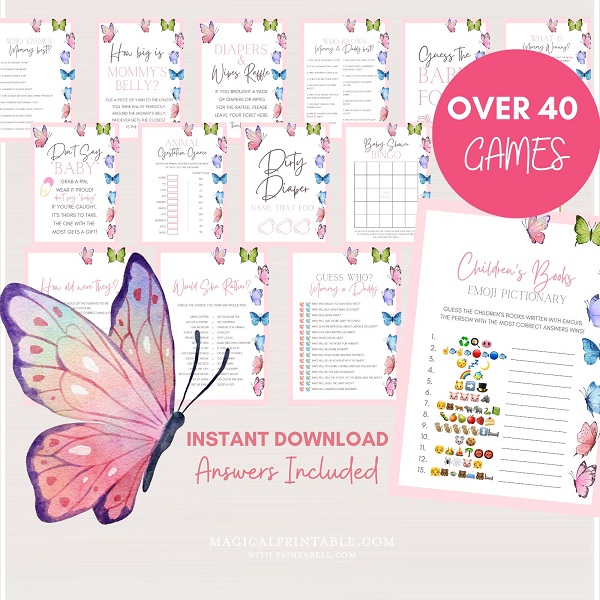 printable butterfly baby shower templates